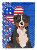 Bernese Mountain Dog USA American House Flag 28x40 Porch Sleeve Pole Decorative Outside Yard Banner Artwork Wall Hanging, Polyester