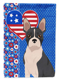 Black Boston Terrier USA American House Flag 28x40 Porch Sleeve Pole Decorative Outside Yard Banner Artwork Wall Hanging, Polyester
