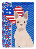 White Boston Terrier USA American House Flag 28x40 Porch Sleeve Pole Decorative Outside Yard Banner Artwork Wall Hanging, Polyester