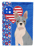 Blue Boston Terrier USA American House Flag 28x40 Porch Sleeve Pole Decorative Outside Yard Banner Artwork Wall Hanging, Polyester
