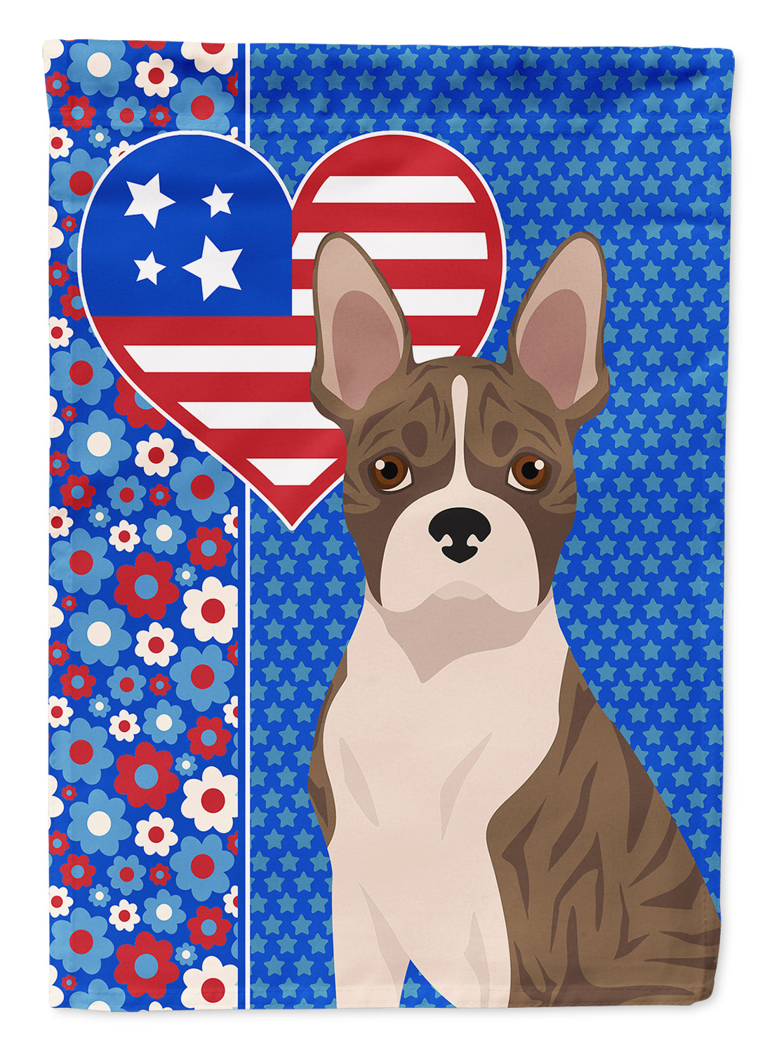 Brindle Boston Terrier USA American House Flag 28x40 Porch Sleeve Pole Decorative Outside Yard Banner Artwork Wall Hanging, Polyester