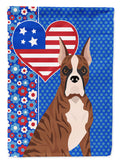Red Brindle Boxer USA American House Flag 28x40 Porch Sleeve Pole Decorative Outside Yard Banner Artwork Wall Hanging, Polyester