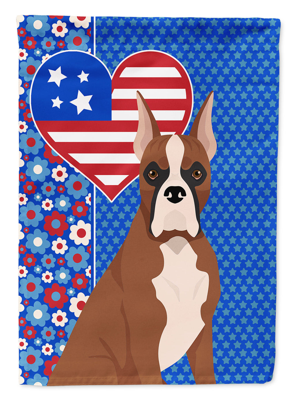 Red Fawn Boxer USA American House Flag 28x40 Porch Sleeve Pole Decorative Outside Yard Banner Artwork Wall Hanging, Polyester