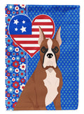 Red Fawn Boxer USA American House Flag 28x40 Porch Sleeve Pole Decorative Outside Yard Banner Artwork Wall Hanging, Polyester