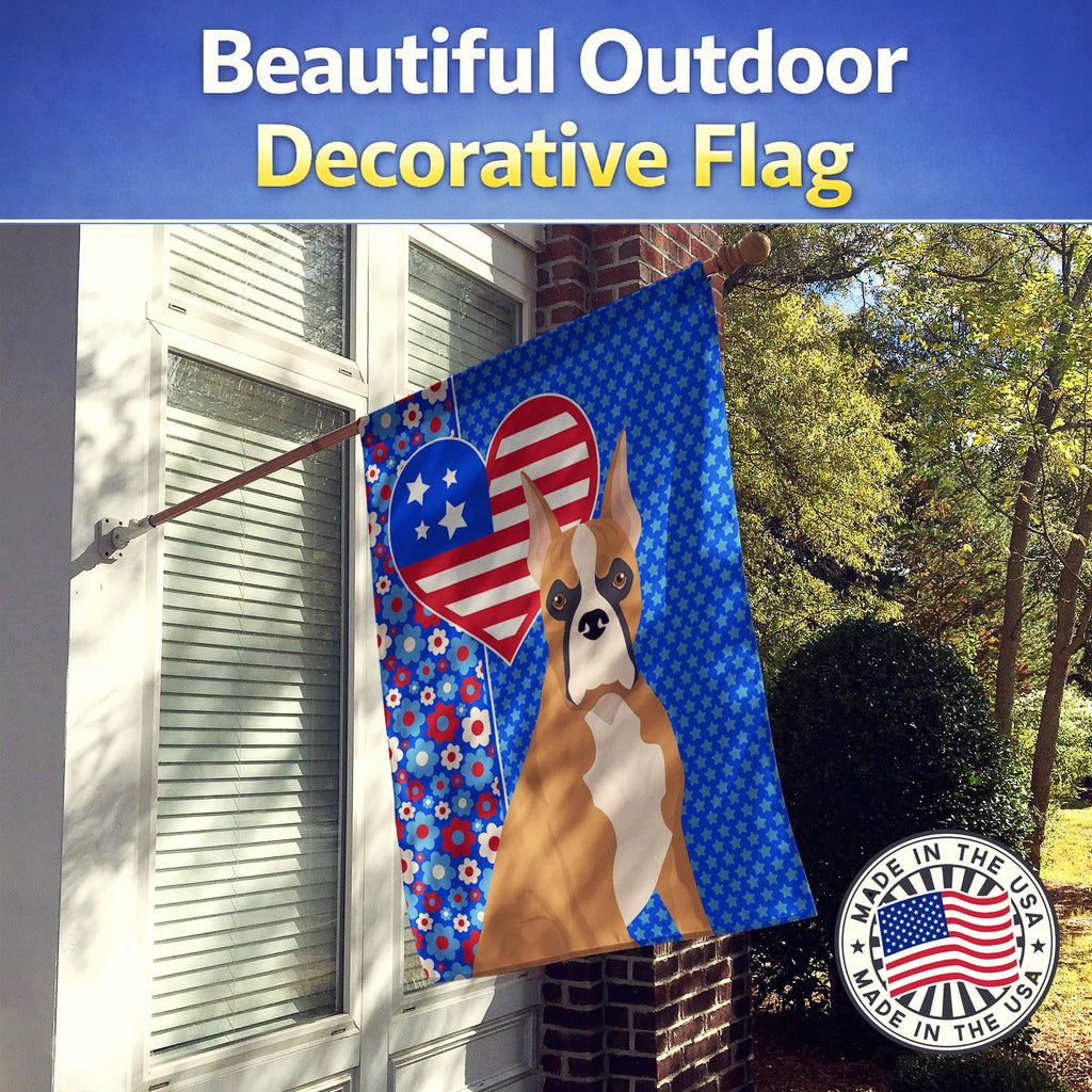 Fawn Boxer USA American House Flag 28x40 Porch Sleeve Pole Decorative Outside Yard Banner Artwork Wall Hanging, Polyester