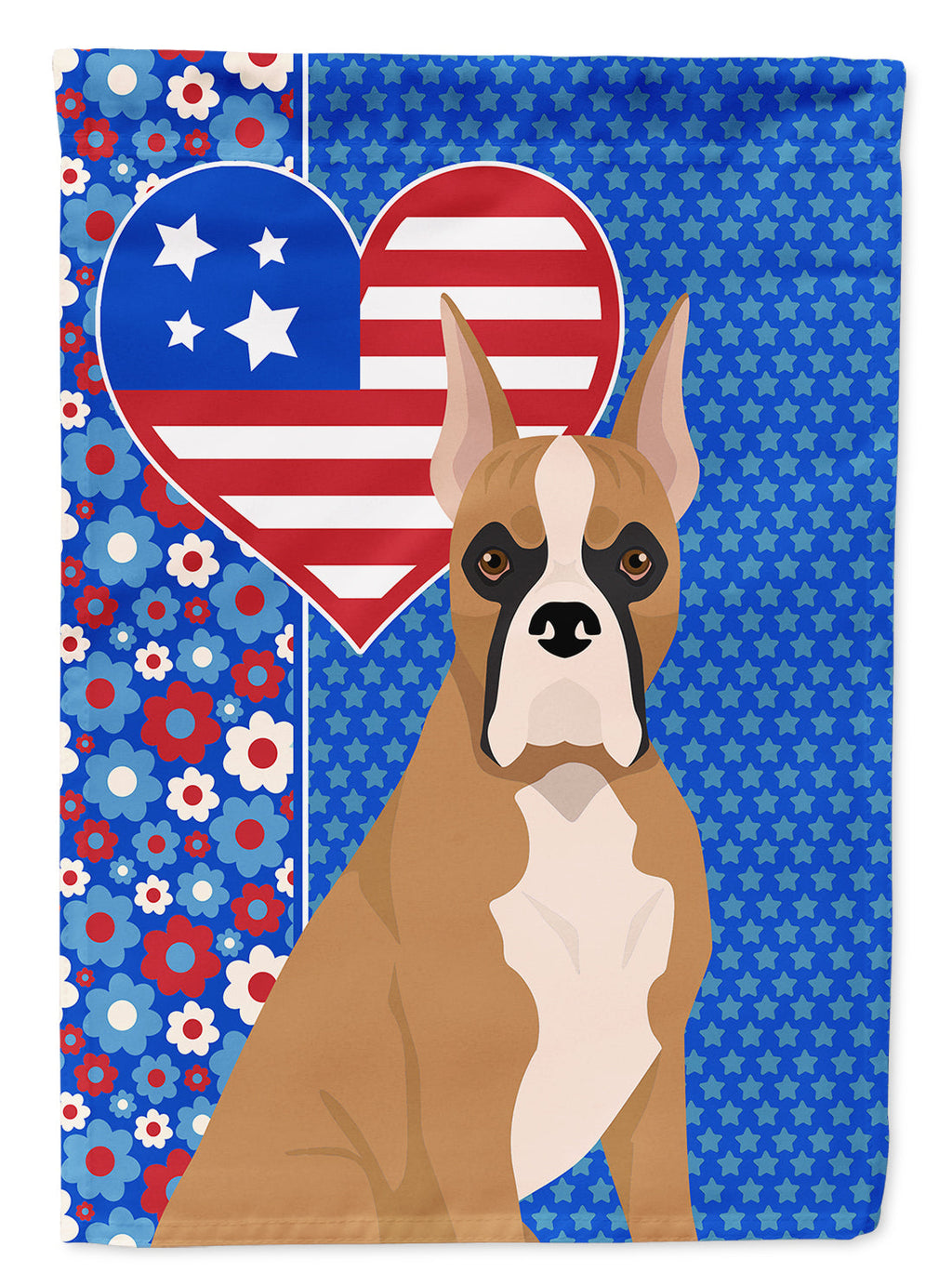Fawn Boxer USA American House Flag 28x40 Porch Sleeve Pole Decorative Outside Yard Banner Artwork Wall Hanging, Polyester