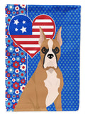 Fawn Boxer USA American House Flag 28x40 Porch Sleeve Pole Decorative Outside Yard Banner Artwork Wall Hanging, Polyester
