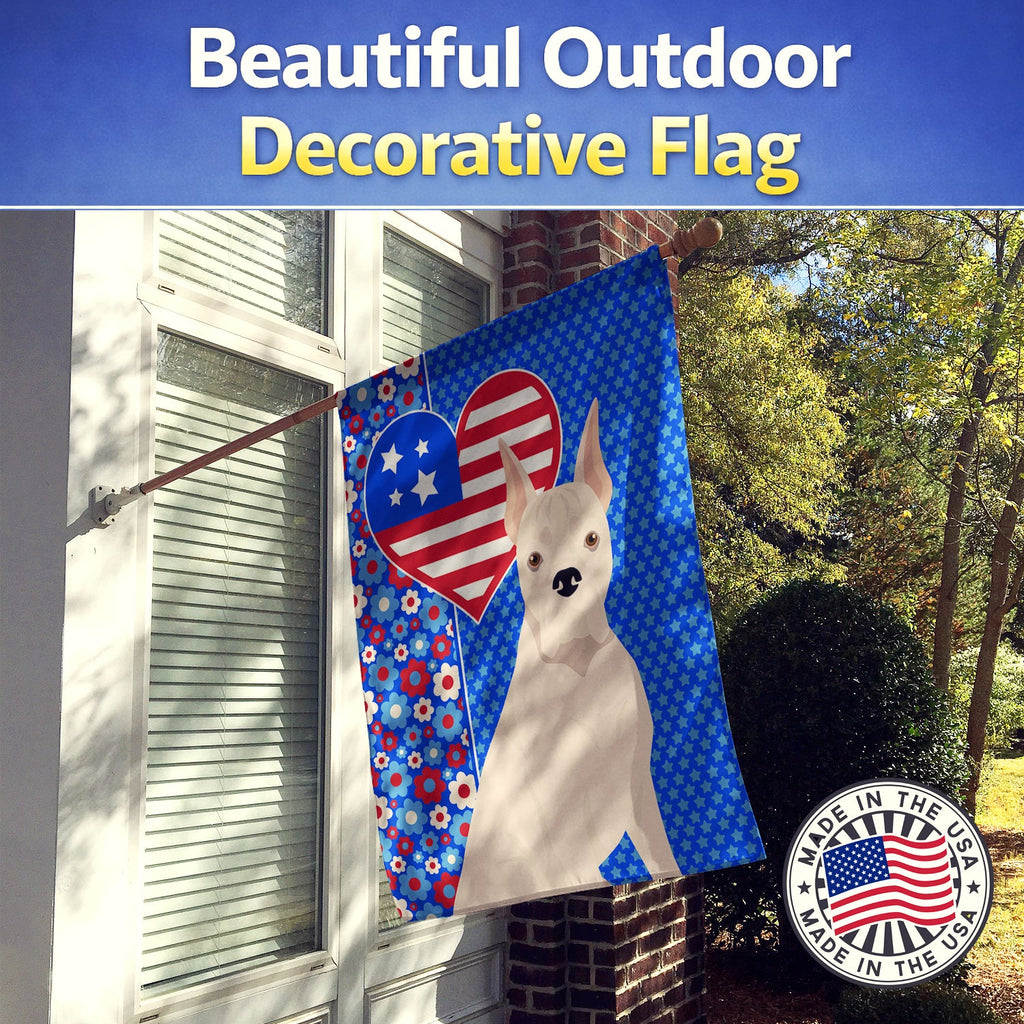 White Boxer USA American House Flag 28x40 Porch Sleeve Pole Decorative Outside Yard Banner Artwork Wall Hanging, Polyester