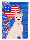 White Boxer USA American House Flag 28x40 Porch Sleeve Pole Decorative Outside Yard Banner Artwork Wall Hanging, Polyester