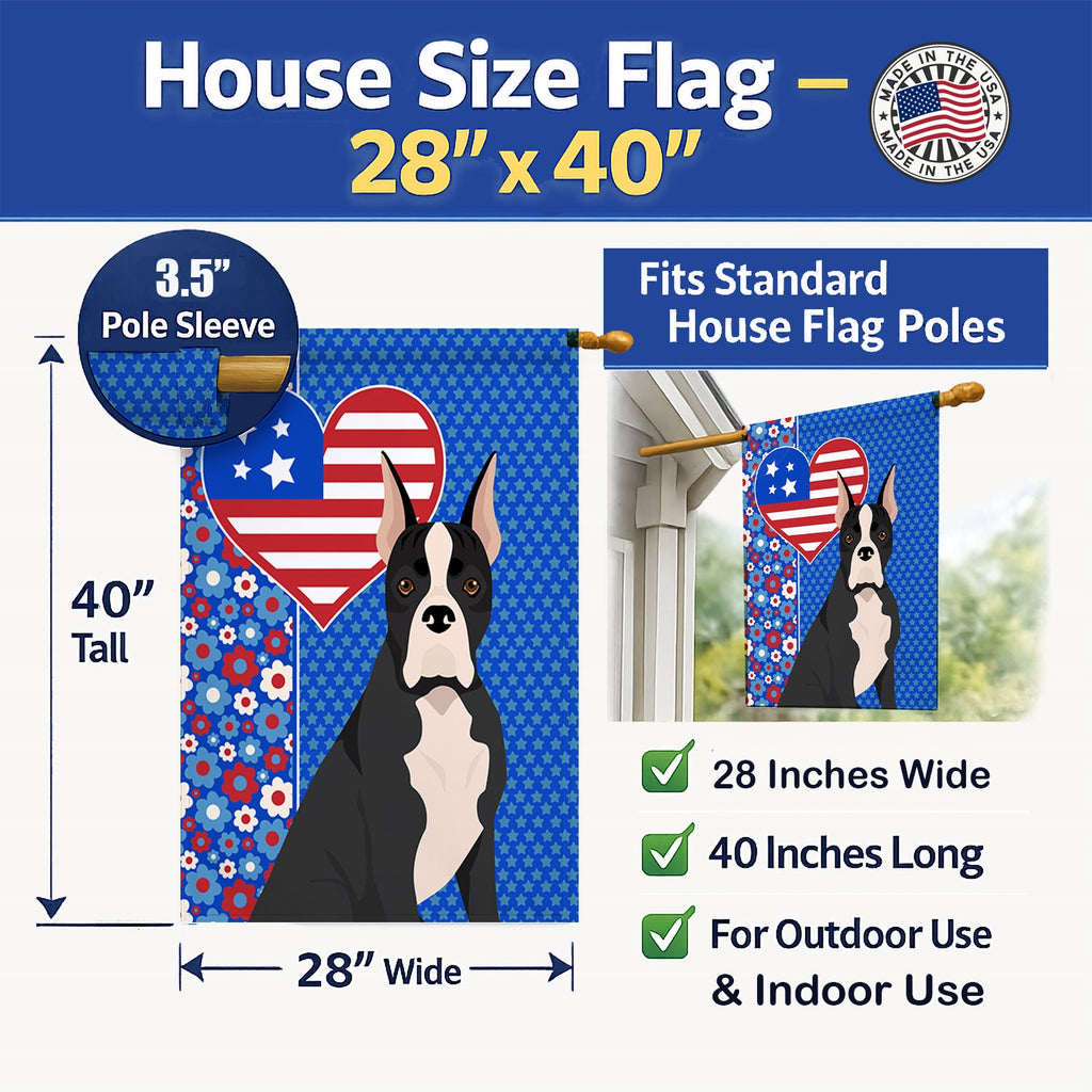 Black Boxer USA American House Flag 28x40 Porch Sleeve Pole Decorative Outside Yard Banner Artwork Wall Hanging, Polyester