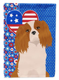 Blenheim Cavalier Spaniel USA American House Flag 28x40 Porch Sleeve Pole Decorative Outside Yard Banner Artwork Wall Hanging, Polyester