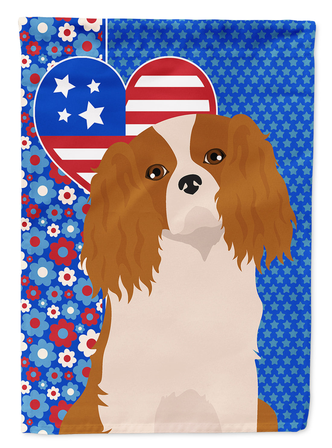 Blenheim Cavalier Spaniel USA American House Flag 28x40 Porch Sleeve Pole Decorative Outside Yard Banner Artwork Wall Hanging, Polyester