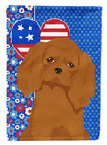 Ruby Cavalier Spaniel USA American House Flag 28x40 Porch Sleeve Pole Decorative Outside Yard Banner Artwork Wall Hanging, Polyester