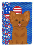 Longhaired Red Chihuahua USA American House Flag 28x40 Porch Sleeve Pole Decorative Outside Yard Banner Artwork Wall Hanging, Polyester