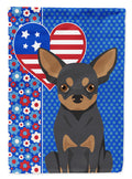 Black and Tan Chihuahua USA American House Flag 28x40 Porch Sleeve Pole Decorative Outside Yard Banner Artwork Wall Hanging, Polyester