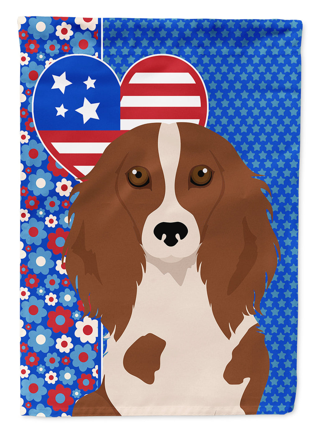Longhair Red Pedbald Dachshund USA American House Flag 28x40 Porch Sleeve Pole Decorative Outside Yard Banner Artwork Wall Hanging, Polyester