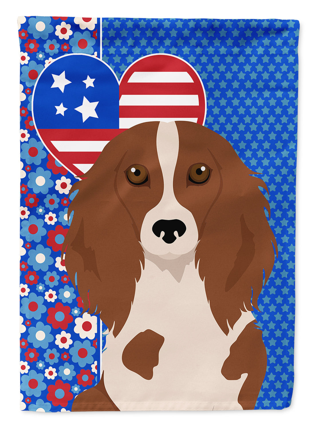 Longhair Red Pedbald Dachshund USA American House Flag 28x40 Porch Sleeve Pole Decorative Outside Yard Banner Artwork Wall Hanging, Polyester