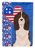 Liver English Springer Spaniel USA American House Flag 28x40 Porch Sleeve Pole Decorative Outside Yard Banner Artwork Wall Hanging, Polyester