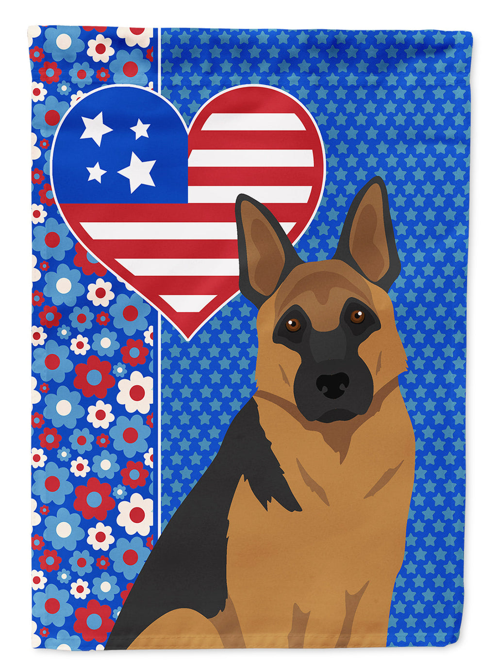 Black and Tan German Shepherd USA American House Flag 28x40 Porch Sleeve Pole Decorative Outside Yard Banner Artwork Wall Hanging, Polyester