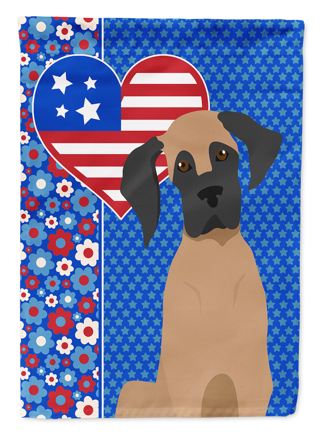 Fawn Great Dane USA American House Flag 28x40 Porch Sleeve Pole Decorative Outside Yard Banner Artwork Wall Hanging, Polyester