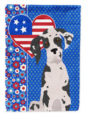 Harlequin Great Dane USA American House Flag 28x40 Porch Sleeve Pole Decorative Outside Yard Banner Artwork Wall Hanging, Polyester