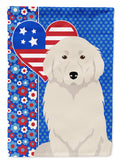 Great Pyrenees USA American House Flag 28x40 Porch Sleeve Pole Decorative Outside Yard Banner Artwork Wall Hanging, Polyester