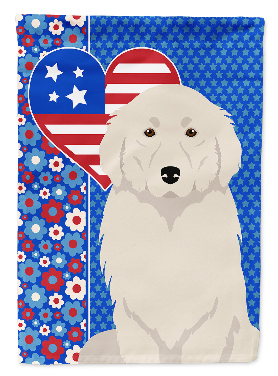 Great Pyrenees USA American House Flag 28x40 Porch Sleeve Pole Decorative Outside Yard Banner Artwork Wall Hanging, Polyester