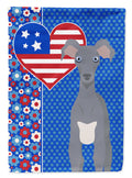 Gray Italian Greyhound USA American House Flag 28x40 Porch Sleeve Pole Decorative Outside Yard Banner Artwork Wall Hanging, Polyester
