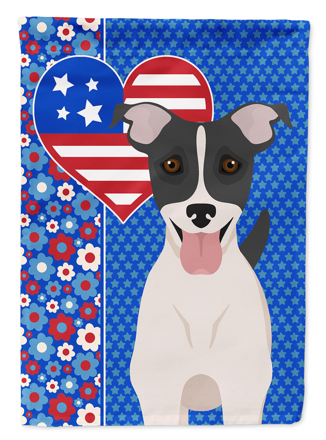 Black White Smooth Jack Russell Terrier USA American House Flag 28x40 Porch Sleeve Pole Decorative Outside Yard Banner Artwork Wall Hanging, Polyester