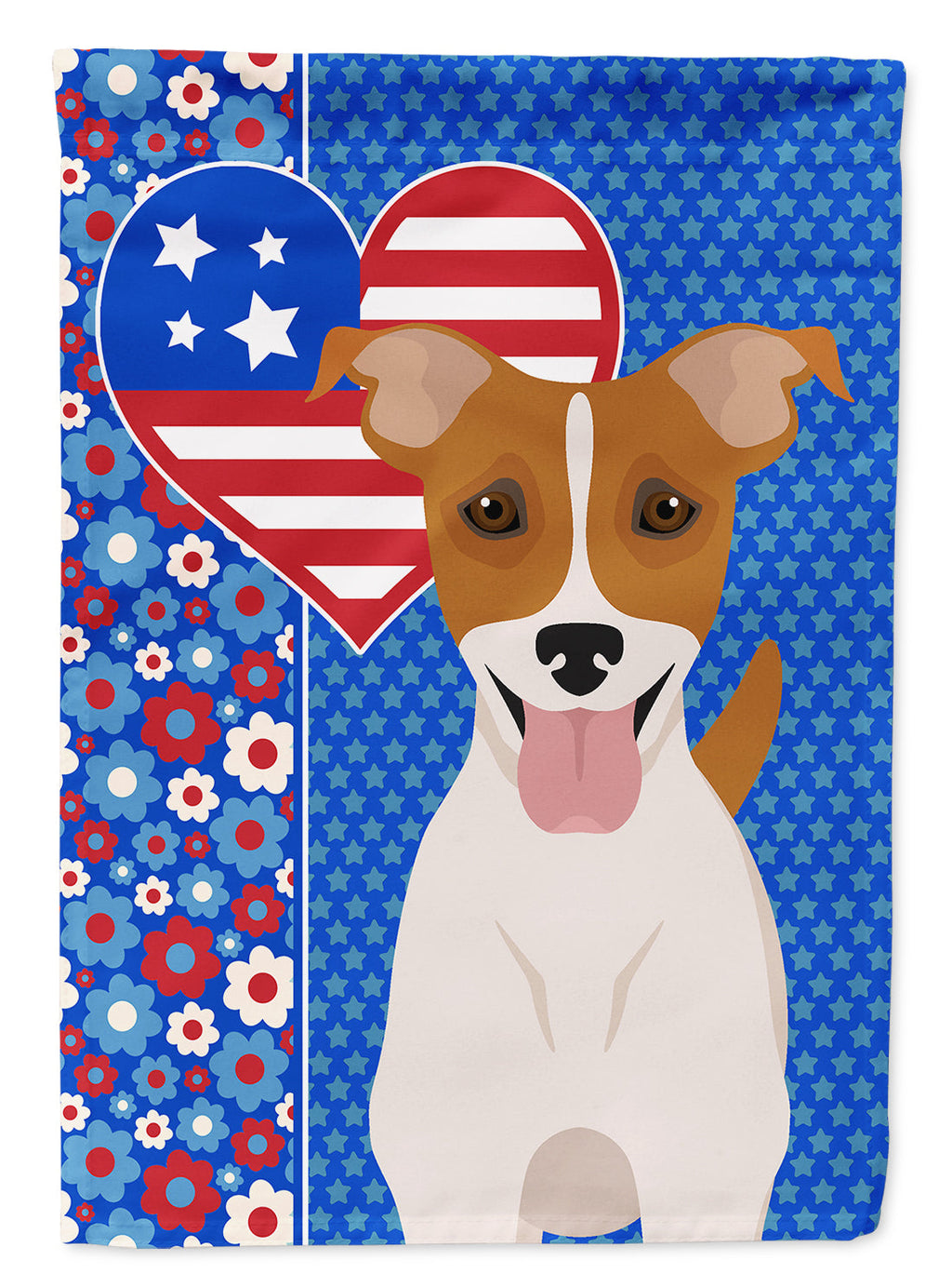 Brown White Smooth Jack Russell Terrier USA American House Flag 28x40 Porch Sleeve Pole Decorative Outside Yard Banner Artwork Wall Hanging, Polyester