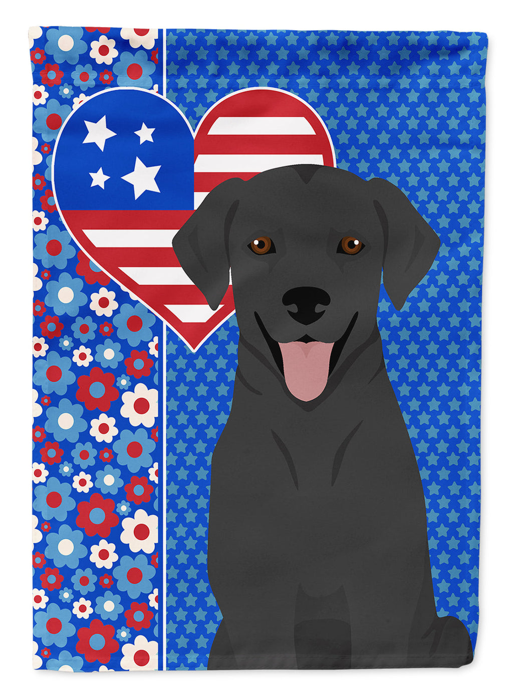 Black Labrador Retriever USA American House Flag 28x40 Porch Sleeve Pole Decorative Outside Yard Banner Artwork Wall Hanging, Polyester