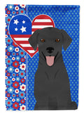 Black Labrador Retriever USA American House Flag 28x40 Porch Sleeve Pole Decorative Outside Yard Banner Artwork Wall Hanging, Polyester