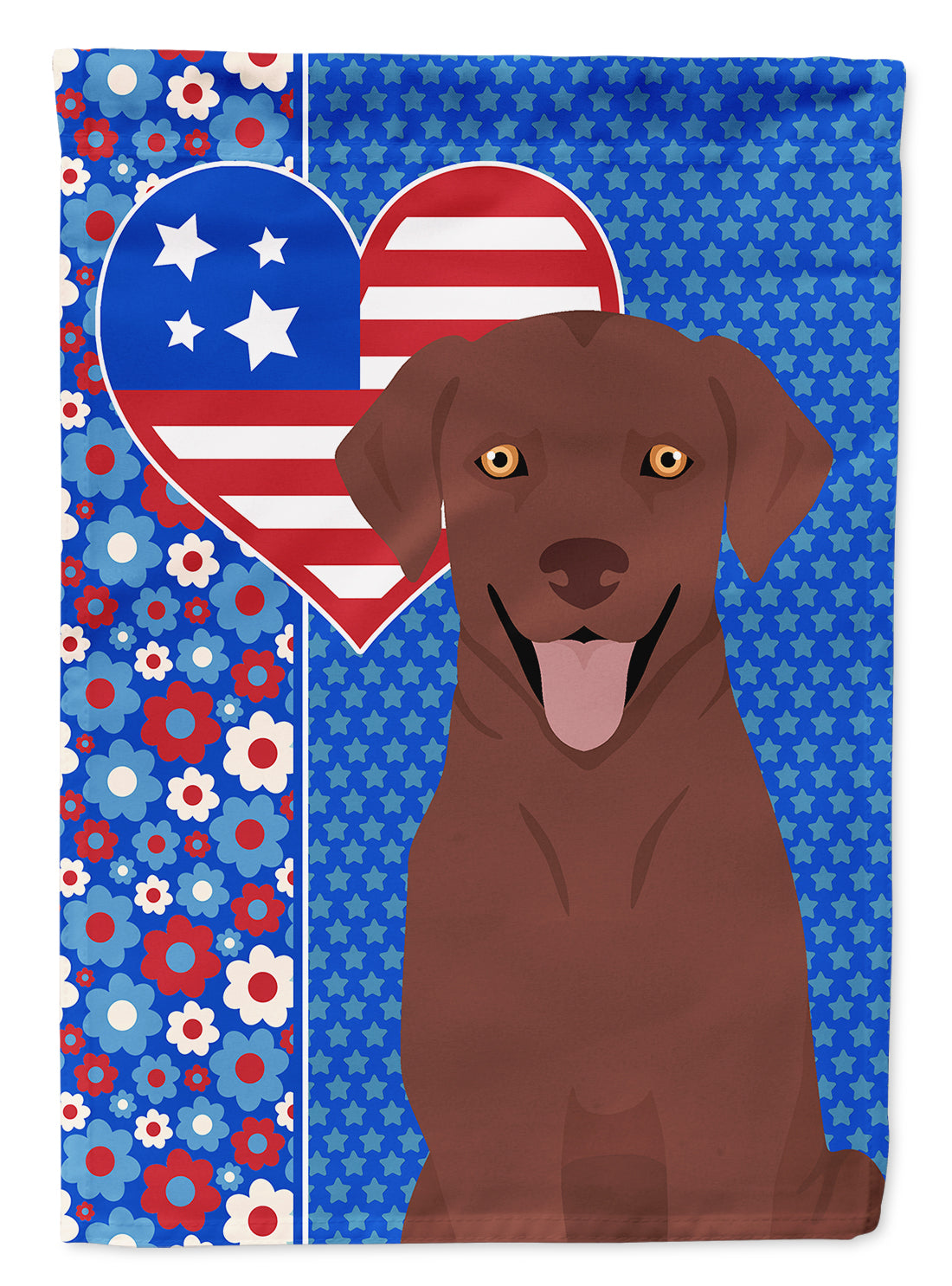 Chocolate Labrador Retriever USA American House Flag 28x40 Porch Sleeve Pole Decorative Outside Yard Banner Artwork Wall Hanging, Polyester
