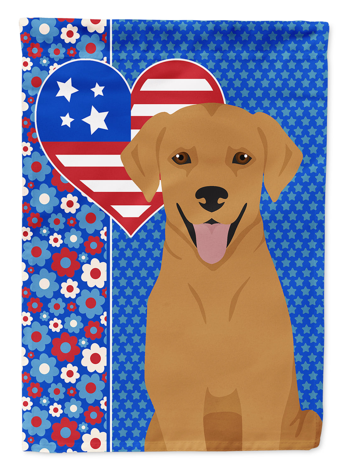 Red Fox Labrador Retriever USA American House Flag 28x40 Porch Sleeve Pole Decorative Outside Yard Banner Artwork Wall Hanging, Polyester