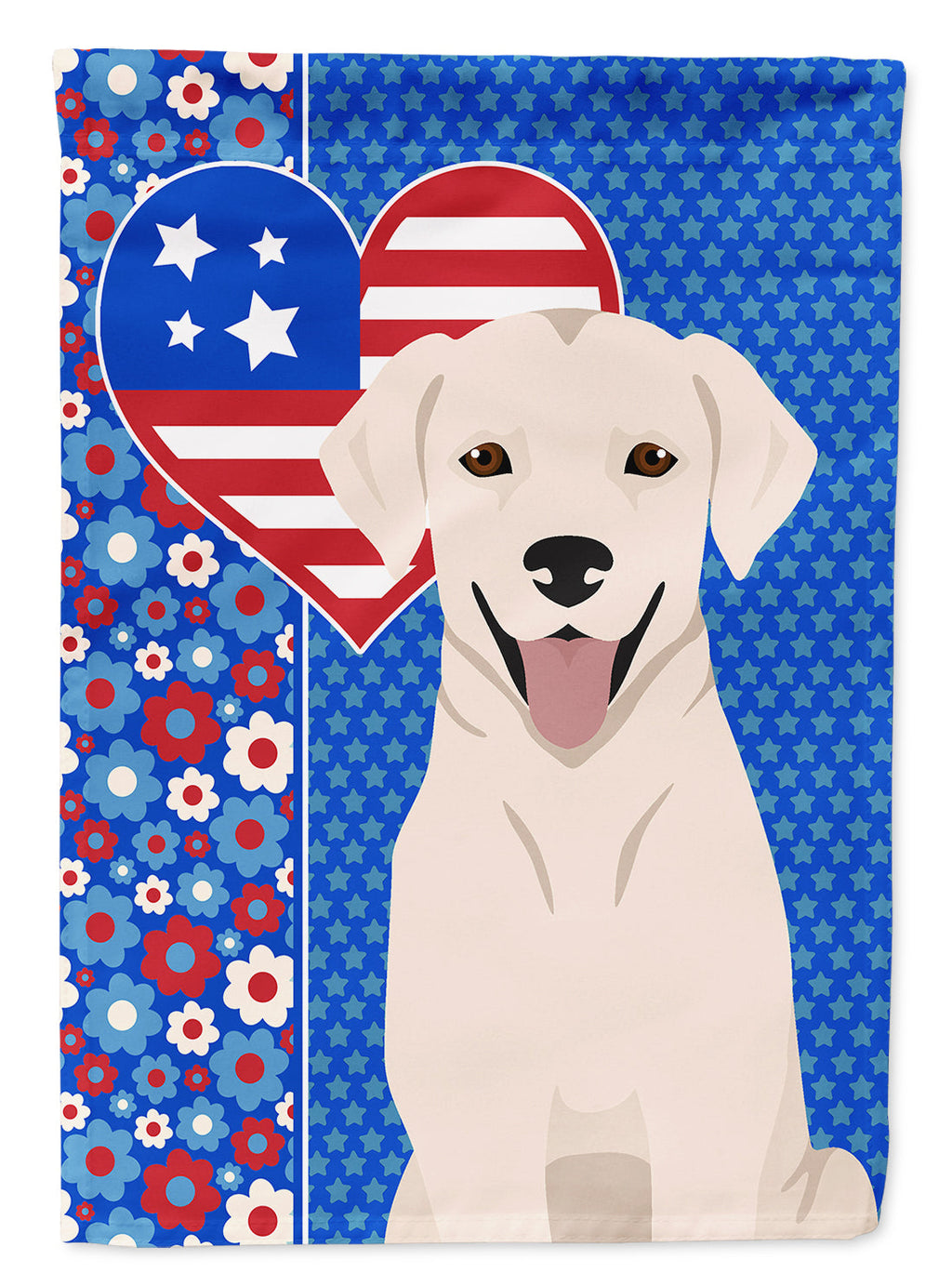 White Cream Labrador Retriever USA American House Flag 28x40 Porch Sleeve Pole Decorative Outside Yard Banner Artwork Wall Hanging, Polyester