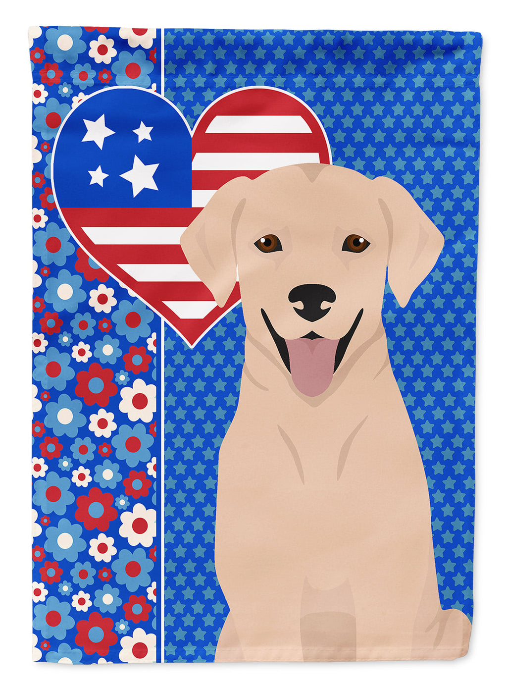 Yellow Labrador Retriever USA American House Flag 28x40 Porch Sleeve Pole Decorative Outside Yard Banner Artwork Wall Hanging, Polyester