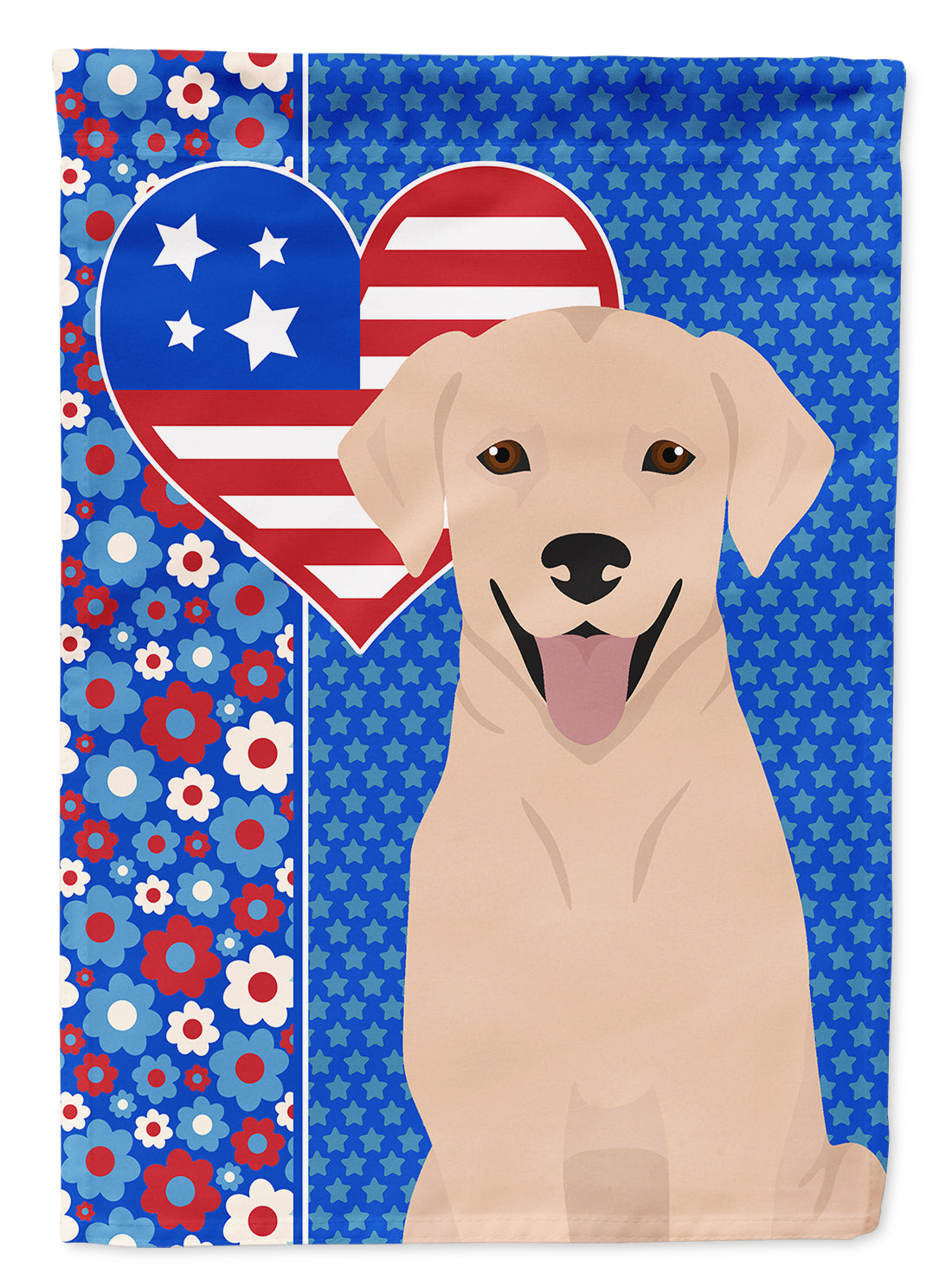 Yellow Labrador Retriever USA American House Flag 28x40 Porch Sleeve Pole Decorative Outside Yard Banner Artwork Wall Hanging, Polyester