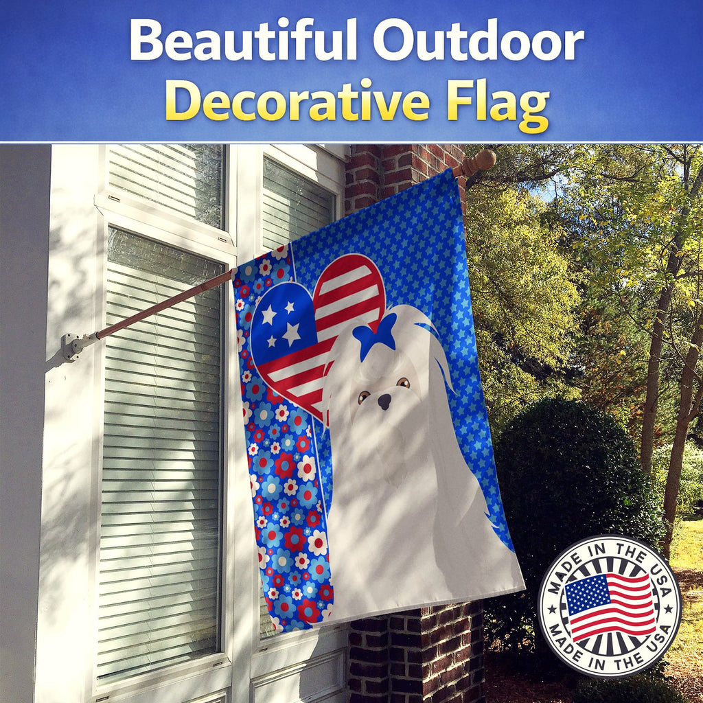 Maltese USA American House Flag 28x40 Porch Sleeve Pole Decorative Outside Yard Banner Artwork Wall Hanging, Polyester