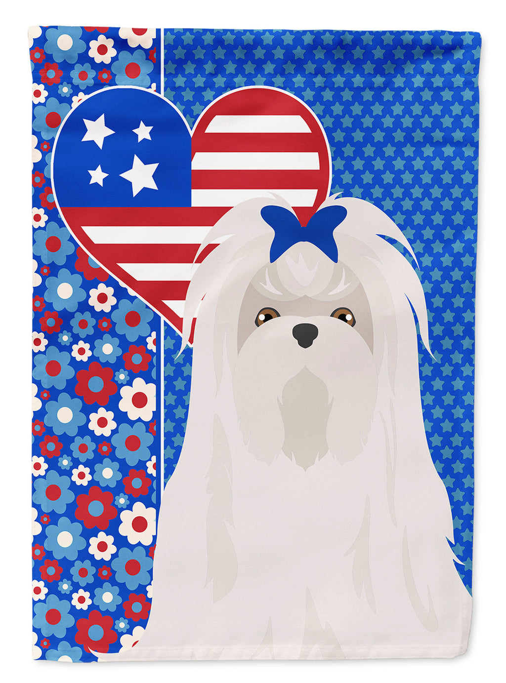 Maltese USA American House Flag 28x40 Porch Sleeve Pole Decorative Outside Yard Banner Artwork Wall Hanging, Polyester
