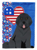 Black Newfoundland USA American House Flag 28x40 Porch Sleeve Pole Decorative Outside Yard Banner Artwork Wall Hanging, Polyester