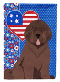 Brown Newfoundland USA American House Flag 28x40 Porch Sleeve Pole Decorative Outside Yard Banner Artwork Wall Hanging, Polyester