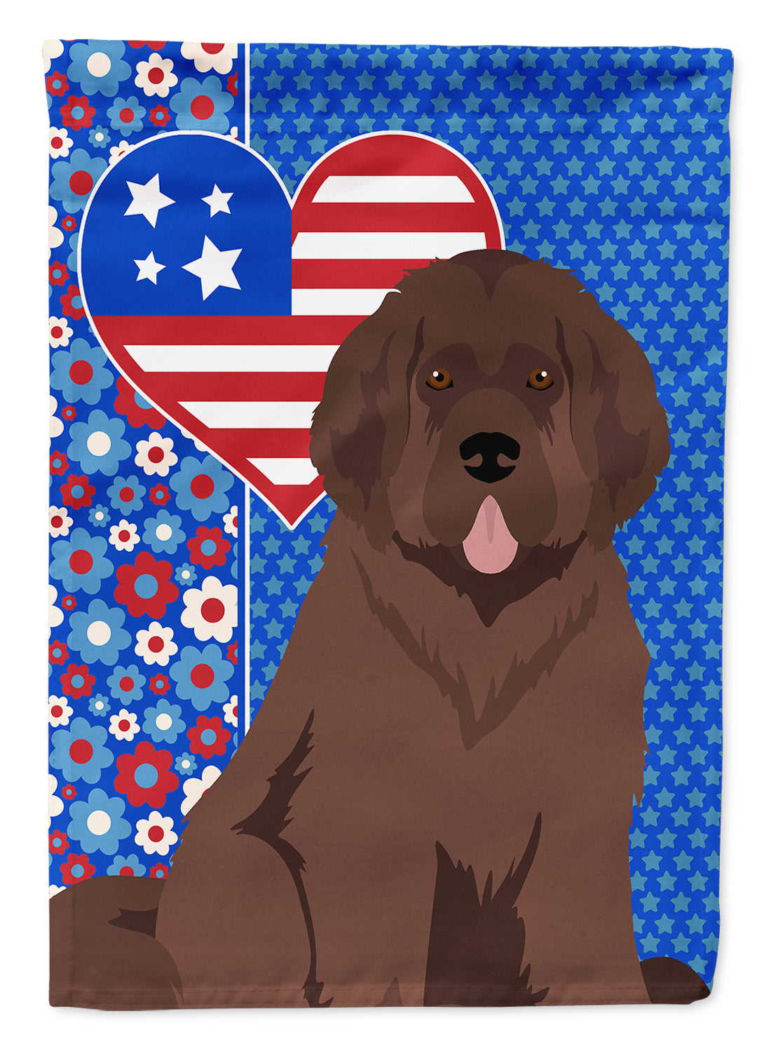 Brown Newfoundland USA American House Flag 28x40 Porch Sleeve Pole Decorative Outside Yard Banner Artwork Wall Hanging, Polyester