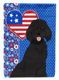 Standard Black Poodle USA American House Flag 28x40 Porch Sleeve Pole Decorative Outside Yard Banner Artwork Wall Hanging, Polyester