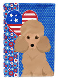 Toy Apricot Poodle USA American House Flag 28x40 Porch Sleeve Pole Decorative Outside Yard Banner Artwork Wall Hanging, Polyester