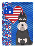 Black and Silver Schnauzer USA American House Flag 28x40 Porch Sleeve Pole Decorative Outside Yard Banner Artwork Wall Hanging, Polyester
