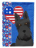 Black Scottish Terrier USA American House Flag 28x40 Porch Sleeve Pole Decorative Outside Yard Banner Artwork Wall Hanging, Polyester