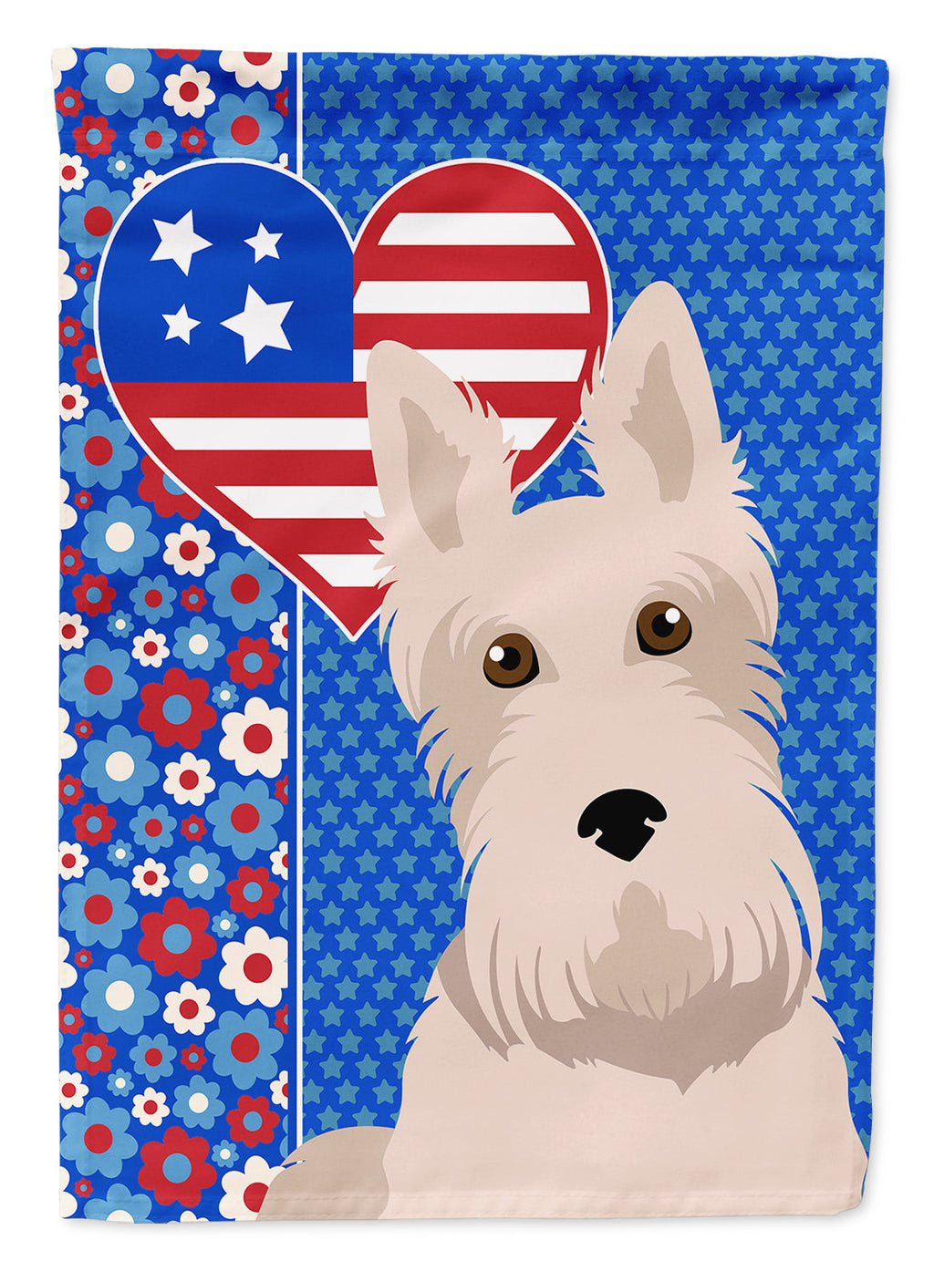 Wheaten Scottish Terrier USA American House Flag 28x40 Porch Sleeve Pole Decorative Outside Yard Banner Artwork Wall Hanging, Polyester