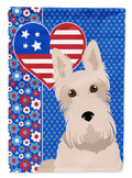 Wheaten Scottish Terrier USA American House Flag 28x40 Porch Sleeve Pole Decorative Outside Yard Banner Artwork Wall Hanging, Polyester