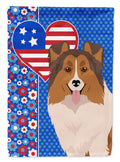 Sable Sheltie USA American House Flag 28x40 Porch Sleeve Pole Decorative Outside Yard Banner Artwork Wall Hanging, Polyester
