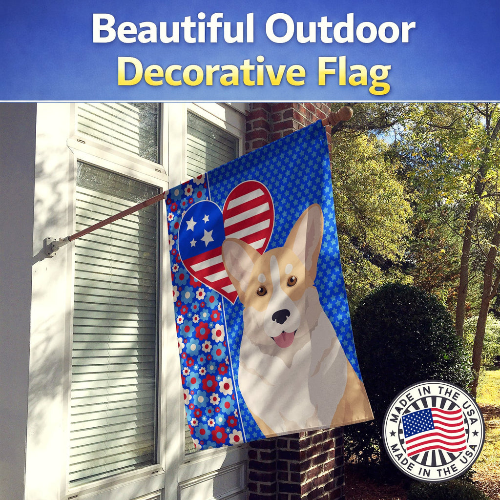 Fawn Cardigan Corgi USA American House Flag 28x40 Porch Sleeve Pole Decorative Outside Yard Banner Artwork Wall Hanging, Polyester